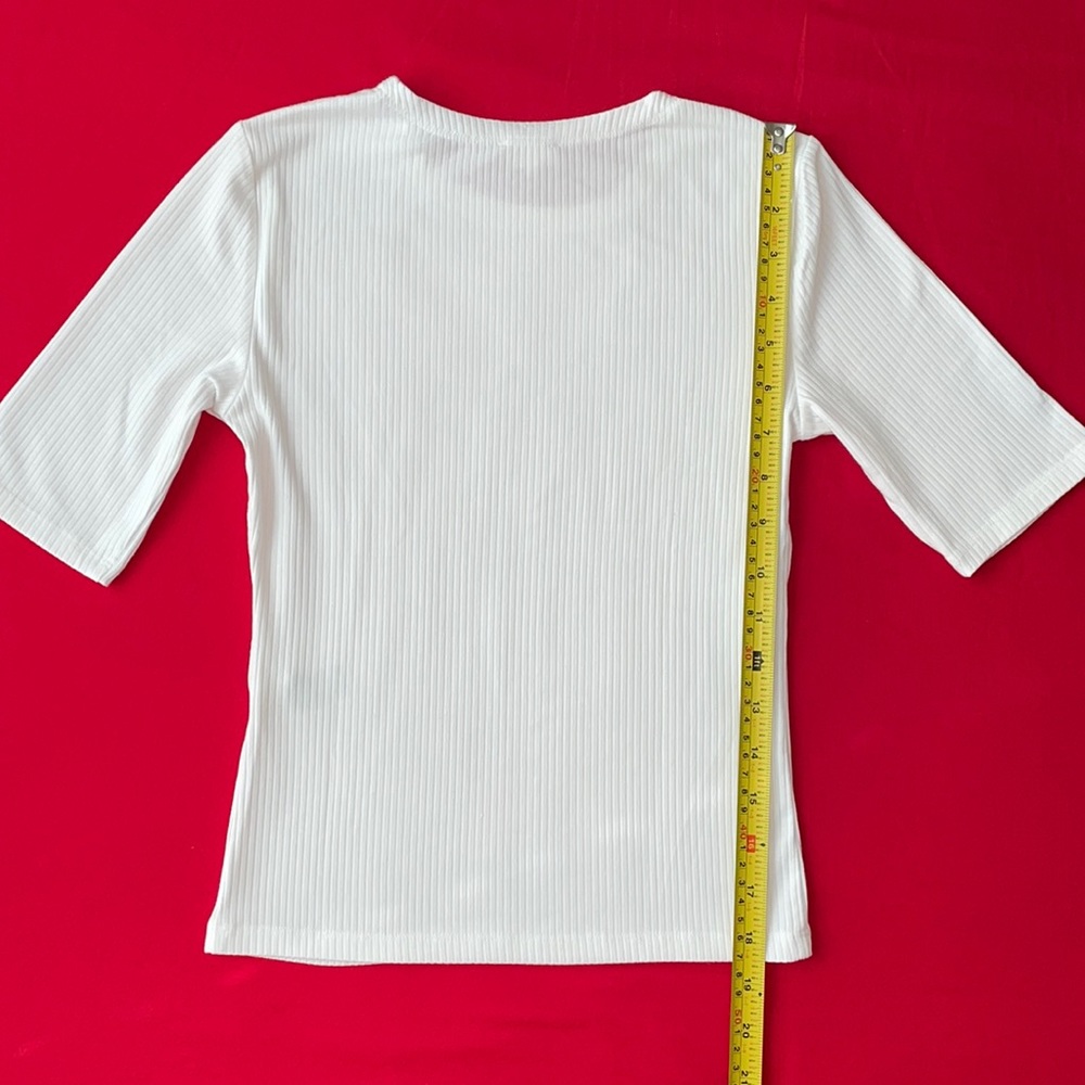 Garage White Ribbed T-Shirt Size Small - Picture 7 of 8
